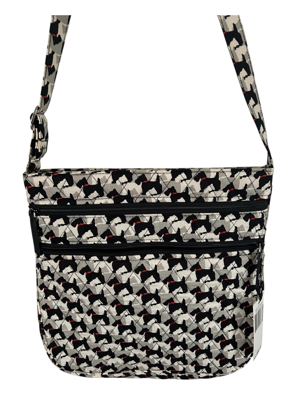 Vera Bradley Black Lined Bag Interior with Scottie Dog Pattern
